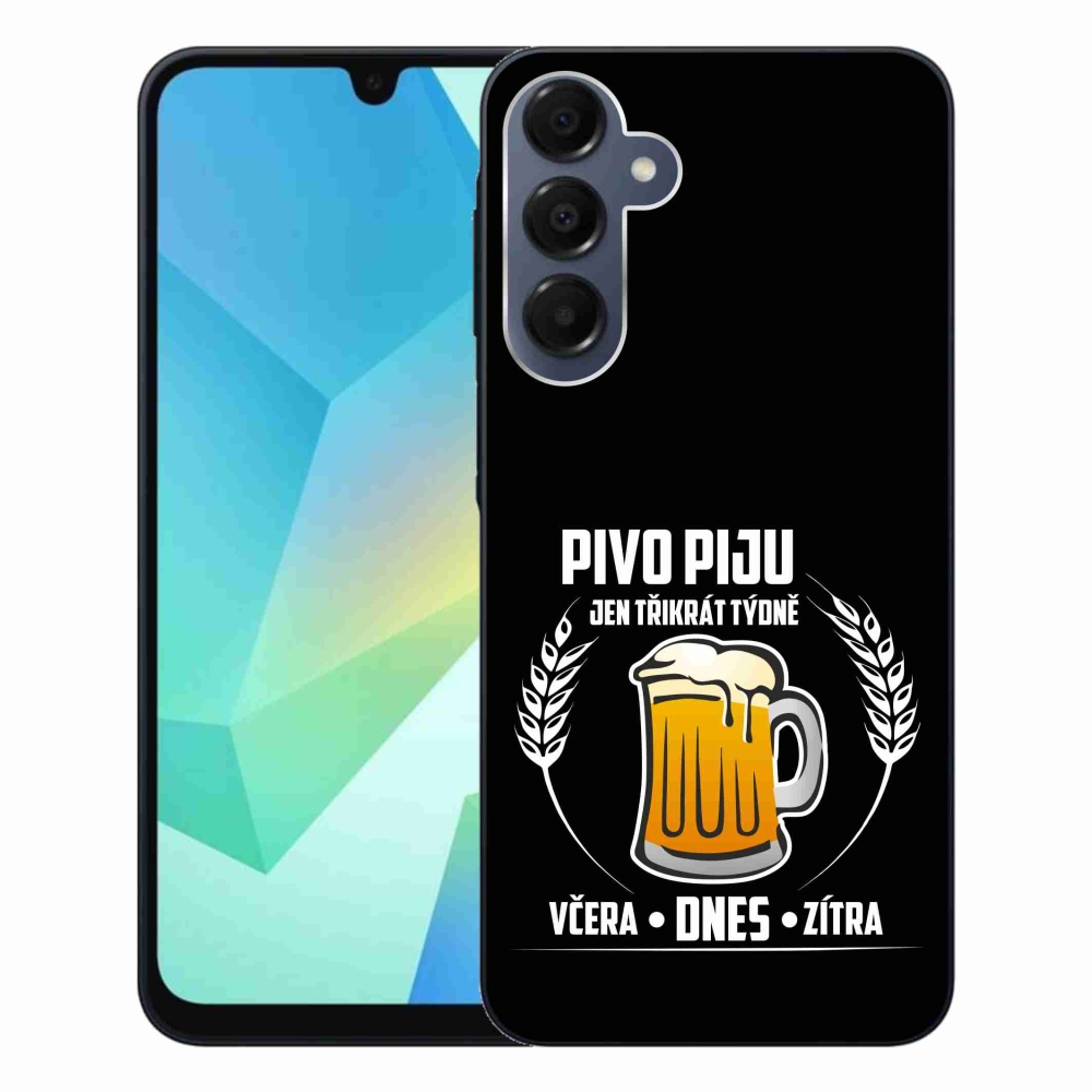 Gélový kryt mmCase na Samsung Galaxy A16 4G/5G - pivný motív čierne pozadie