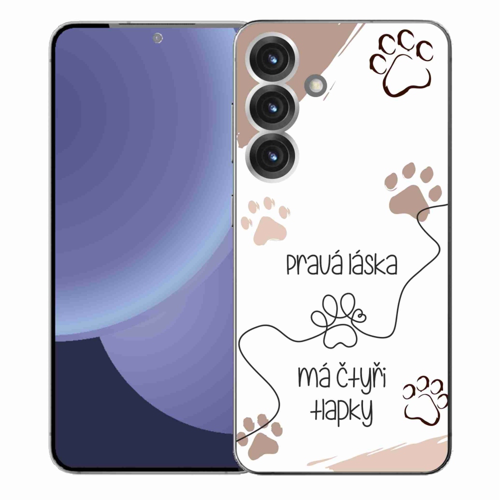 Gélový kryt mmCase na Samsung Galaxy S25+ - psí motív 1 biele pozadie