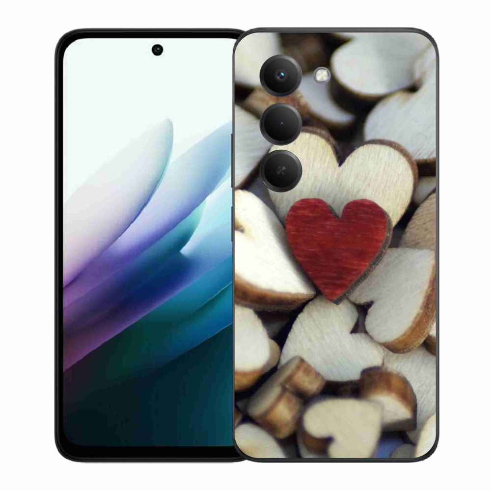 Gélový kryt mmCase na Xiaomi Redmi 15 4G/5G (171mm) - gravírované červené srdce