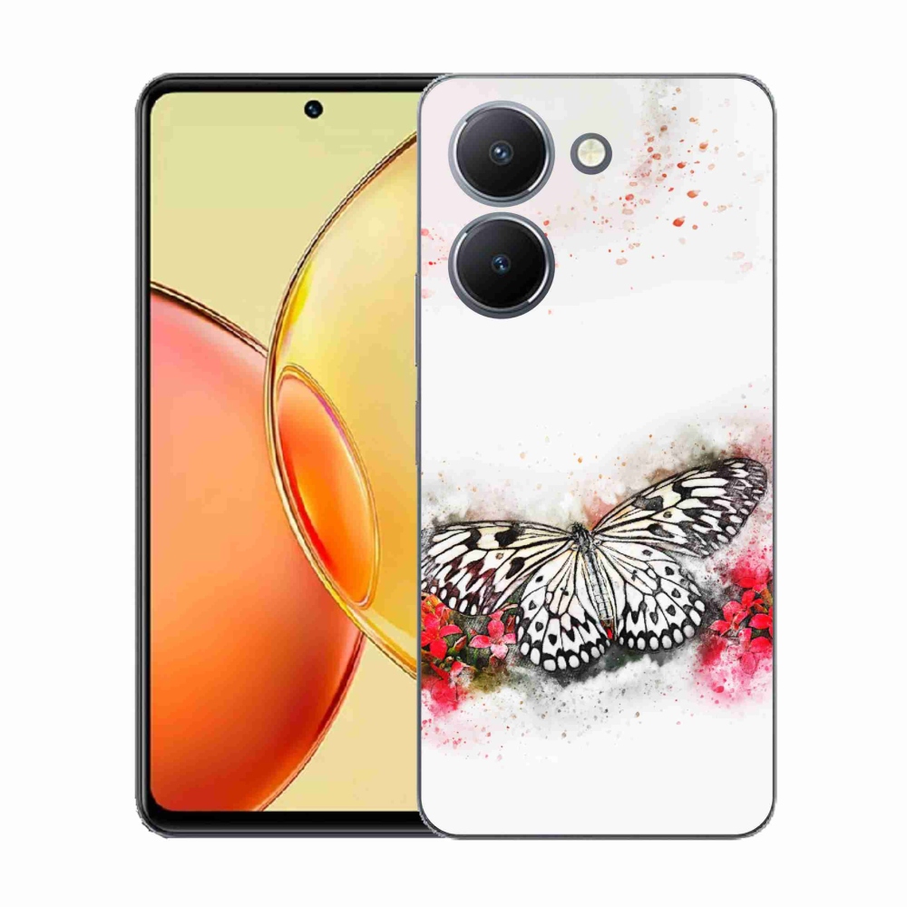 Gélový kryt mmCase na Vivo Y36 - čiernobiely motýľ