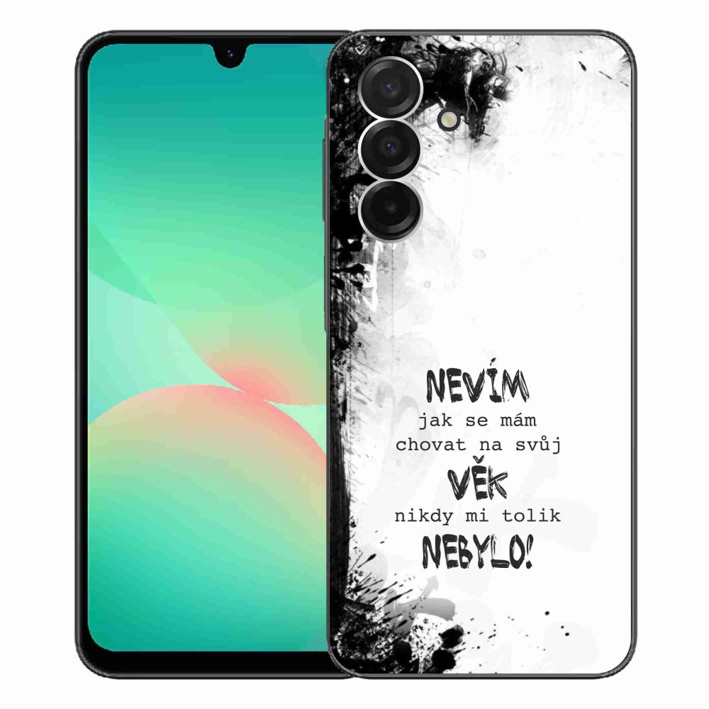Gélový kryt mmCase na Samsung Galaxy A26 5G - vtipný text 14 biele pozadie