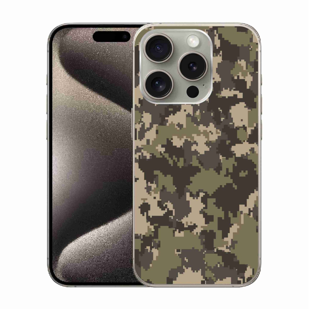 Gélový kryt mmCase na iPhone 15 Pro - maskáčový vzor 12