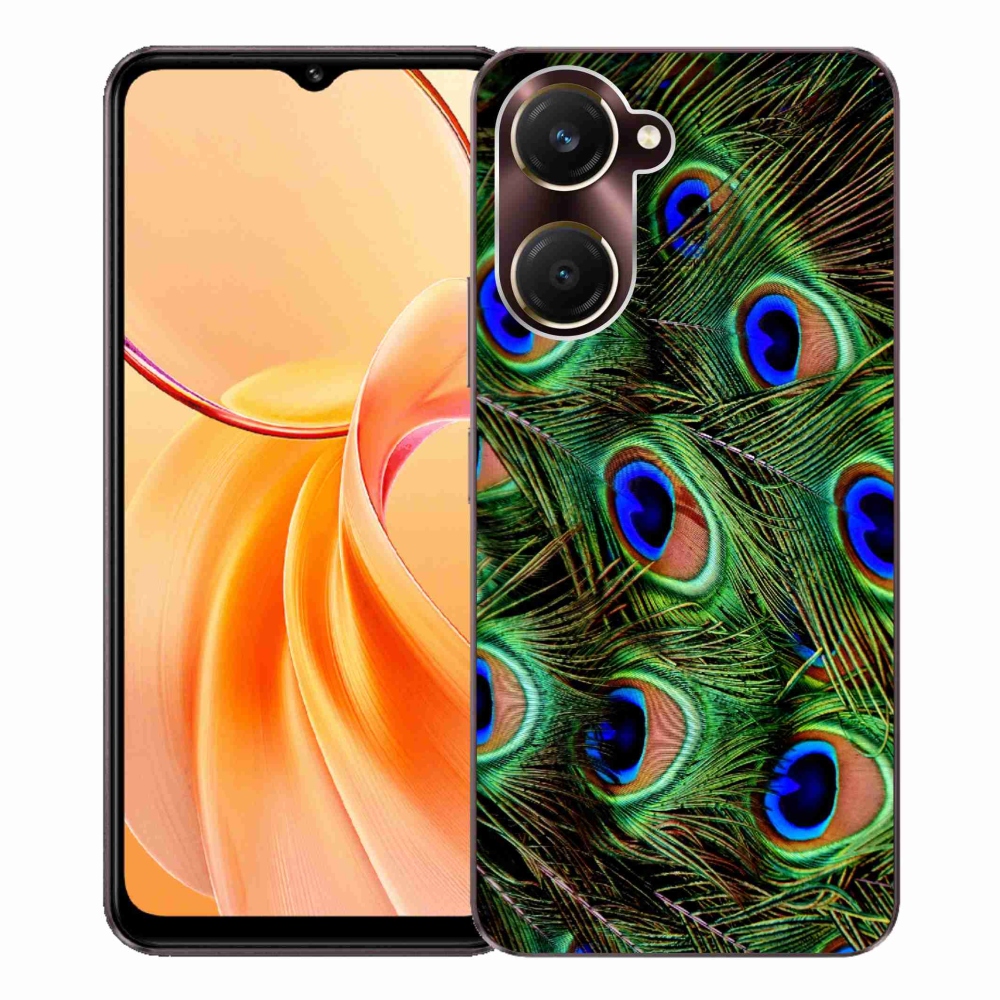 Gélový kryt mmCase na Vivo Y28s 5G - pávie perie