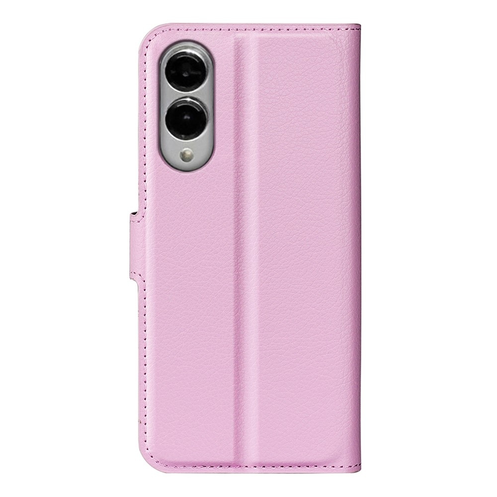 Litchi knižkové púzdro na Samsung Galaxy S25 Edge - ružové