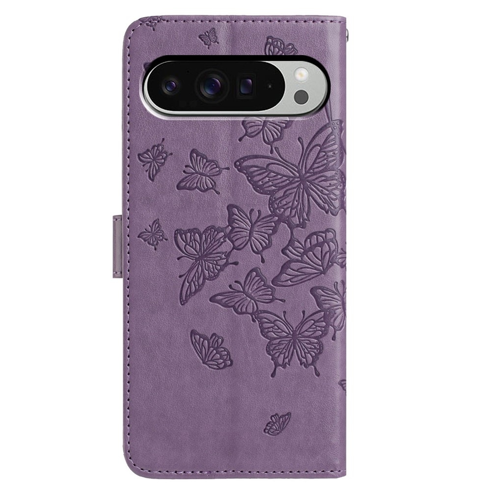 Floral Butterfly knižkové puzdro na Google Pixel 10 Pro XL/Pixel 9 Pro XL - fialové
