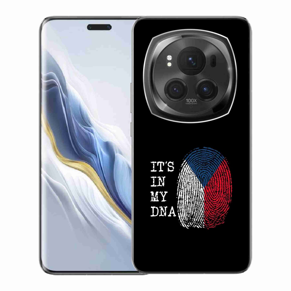 Gélový kryt mmCase na Honor Magic 6 Pro 5G - vlajka odtlačok prsta čierne pozadie