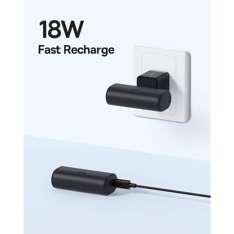 Baseus Compact 20W Fast Charge USB-C Powerbank 5000mAh Cluster Black