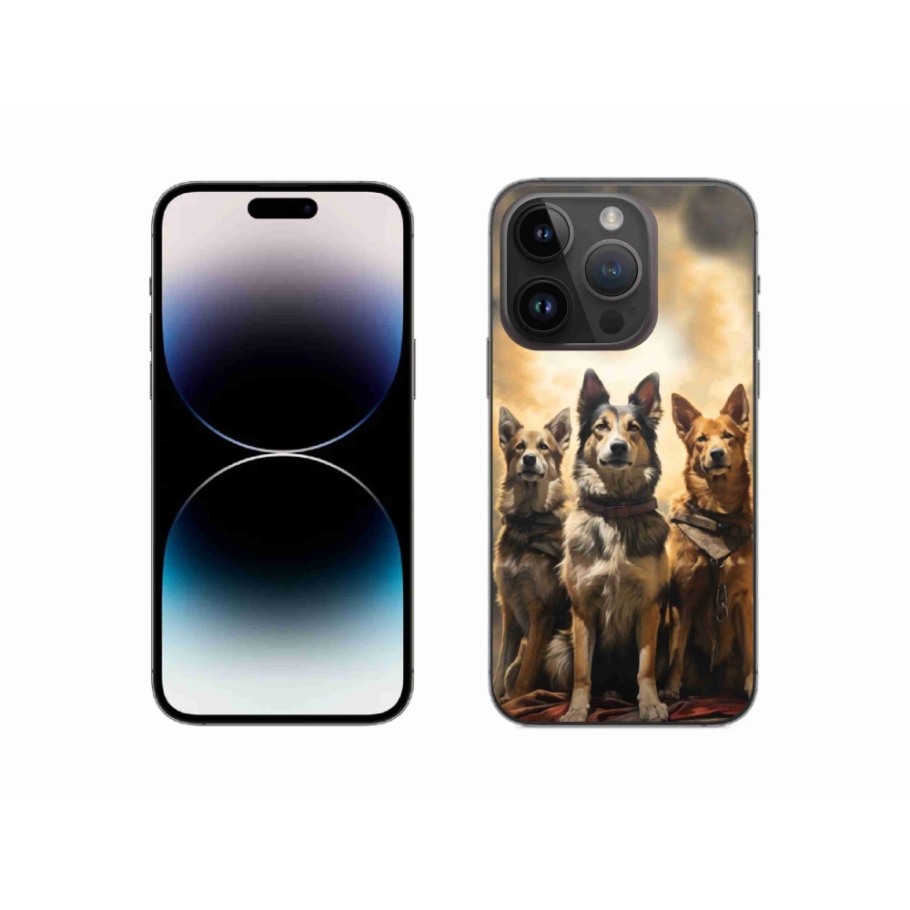 Gélový kryt mmCase na iPhone 14 Pro - tri psy