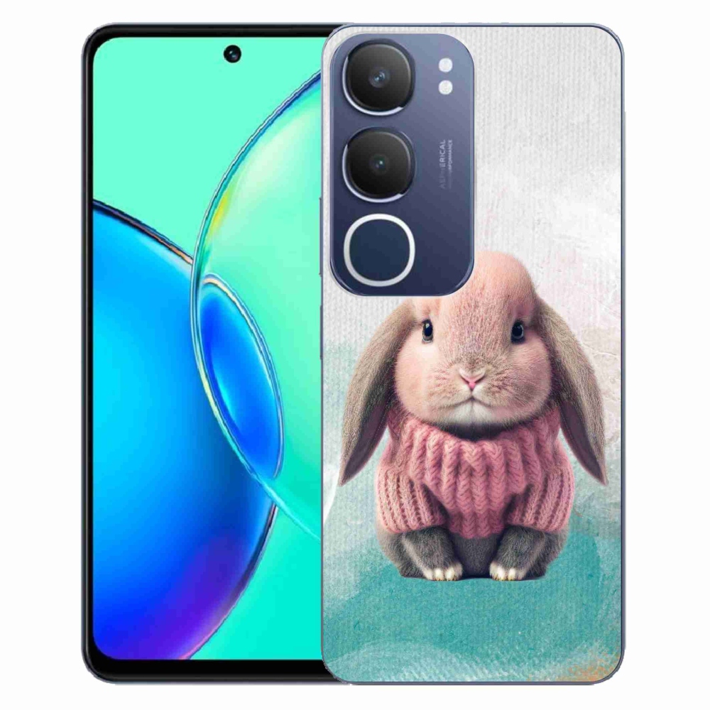 Gélový kryt mmCase na Vivo Y19s - zajačik vo svetri