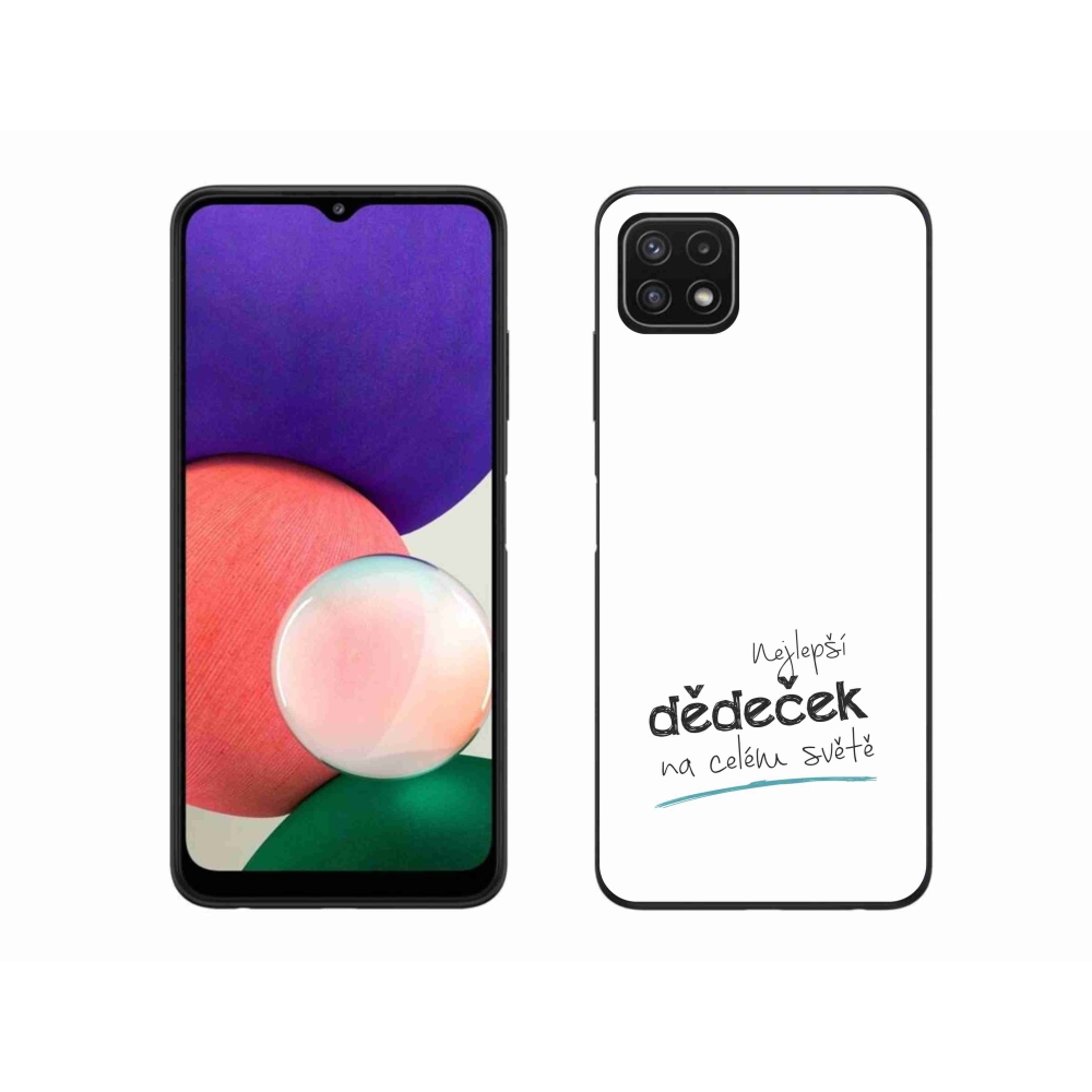 Gélový kryt mmCase na Samsung Galaxy A22 5G - najlepší dedko 3 biele pozadie