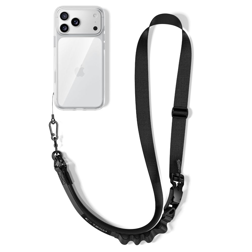 Tech-Protect C9S Rope Crossbody popruh na telefón - čierny