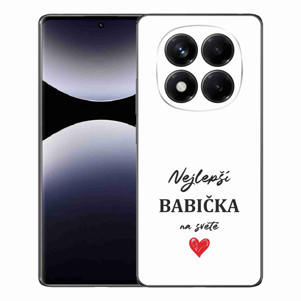 Gélový kryt mmCase na Xiaomi Redmi Note 14 Pro - najlepšia babička 1 biele pozadie