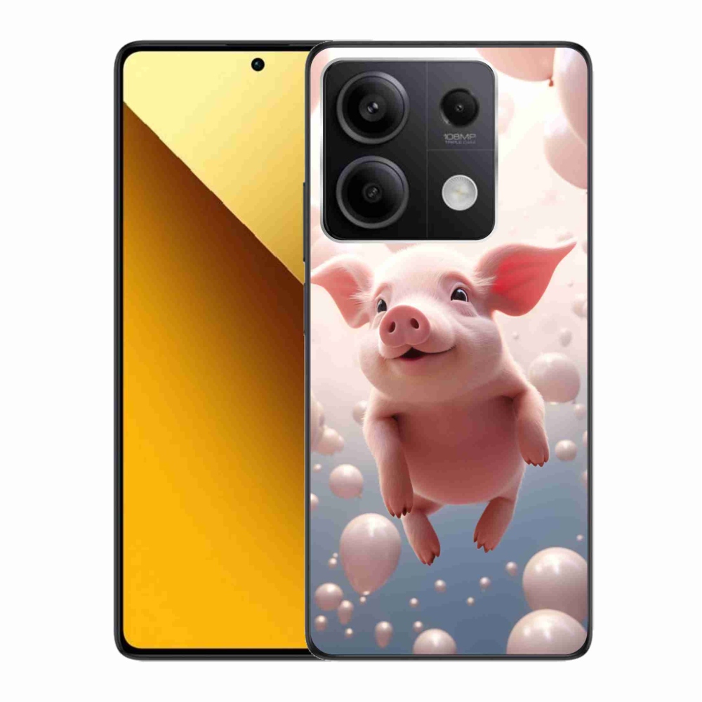 Gélový kryt mmCase na Xiaomi Redmi Note 13 5G - prasiatko s balónikmi