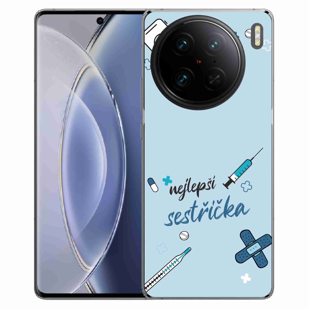 Gélový kryt mmCase na Vivo X90 Pro - najlepšia sestrička modré pozadie