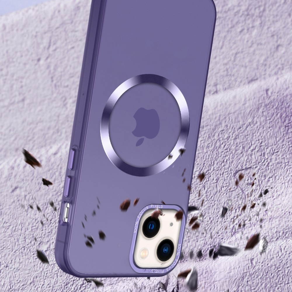 Rubber gélový obal s podporou MagSafe na iPhone 15 - fialový