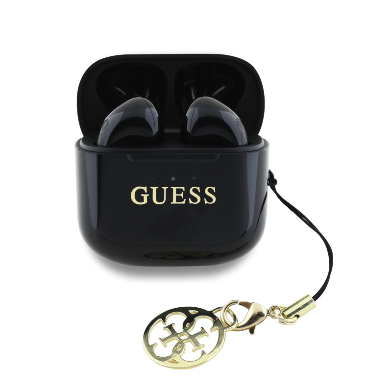 Guess Classic Logo Charm TWS Bezdrôtové Slúchadlá Black