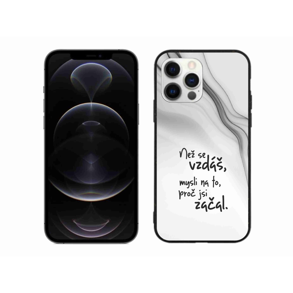 Gélový kryt mmCase na iPhone 12 Pro Max - citát 2 biele pozadie