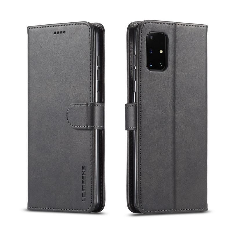 IMEEKE PU kožené peněženkové puzdro na mobil Samsung Galaxy A31 - čierne