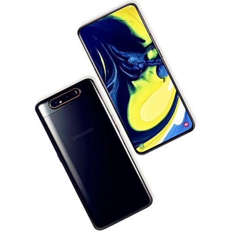 IMK celoplošné tvrdené sklo na mobil Samsung Galaxy A80 / A90 - čierny lem