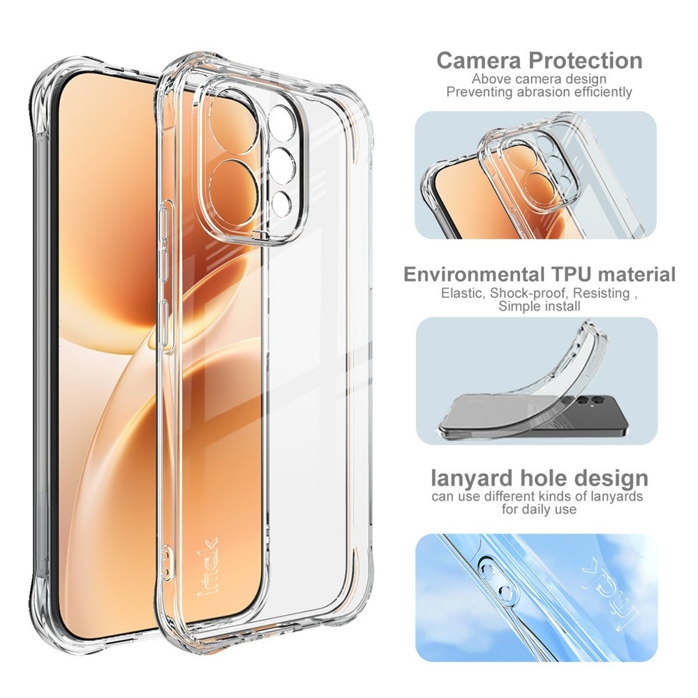IMK priehľadný gélový obal so zosilnenými rohmi na mobil Vivo V70 5G