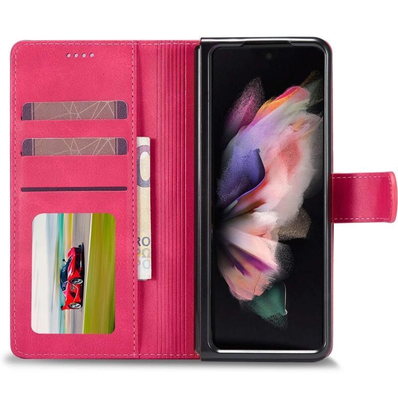 IMK PU kožené púzdro pre mobil Samsung Galaxy Z Fold4 5G - rose