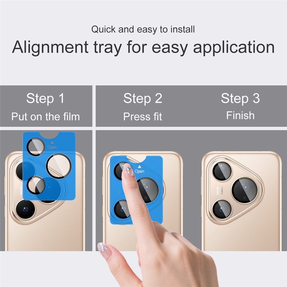 IMK sklo šošovky fotoaparátu na Huawei Pura 80 Pro (samostatné sklá) s aplikačným rámčekom