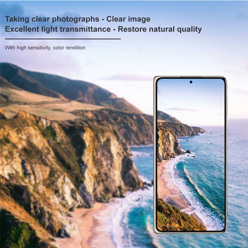 IMK sklo šošovky fotoaparátu na mobil Huawei Mate X7 s aplikačným rámčekom - čierne