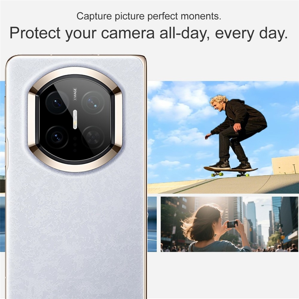 IMK sklo šošovky fotoaparátu na mobil Huawei Mate X7 s aplikačným rámčekom - čierne