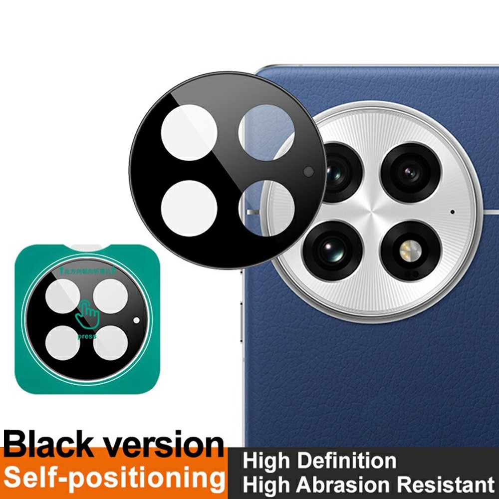 IMK sklo šošovky fotoaparátu na mobil OnePlus 13 s aplikačným rámčekom - čierne