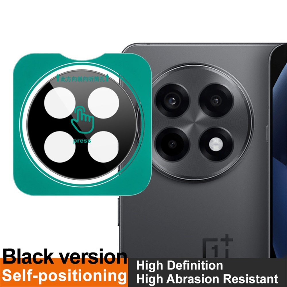 IMK sklo šošovky fotoaparátu na mobil OnePlus 13R 5G s aplikačným rámčekom - čierne