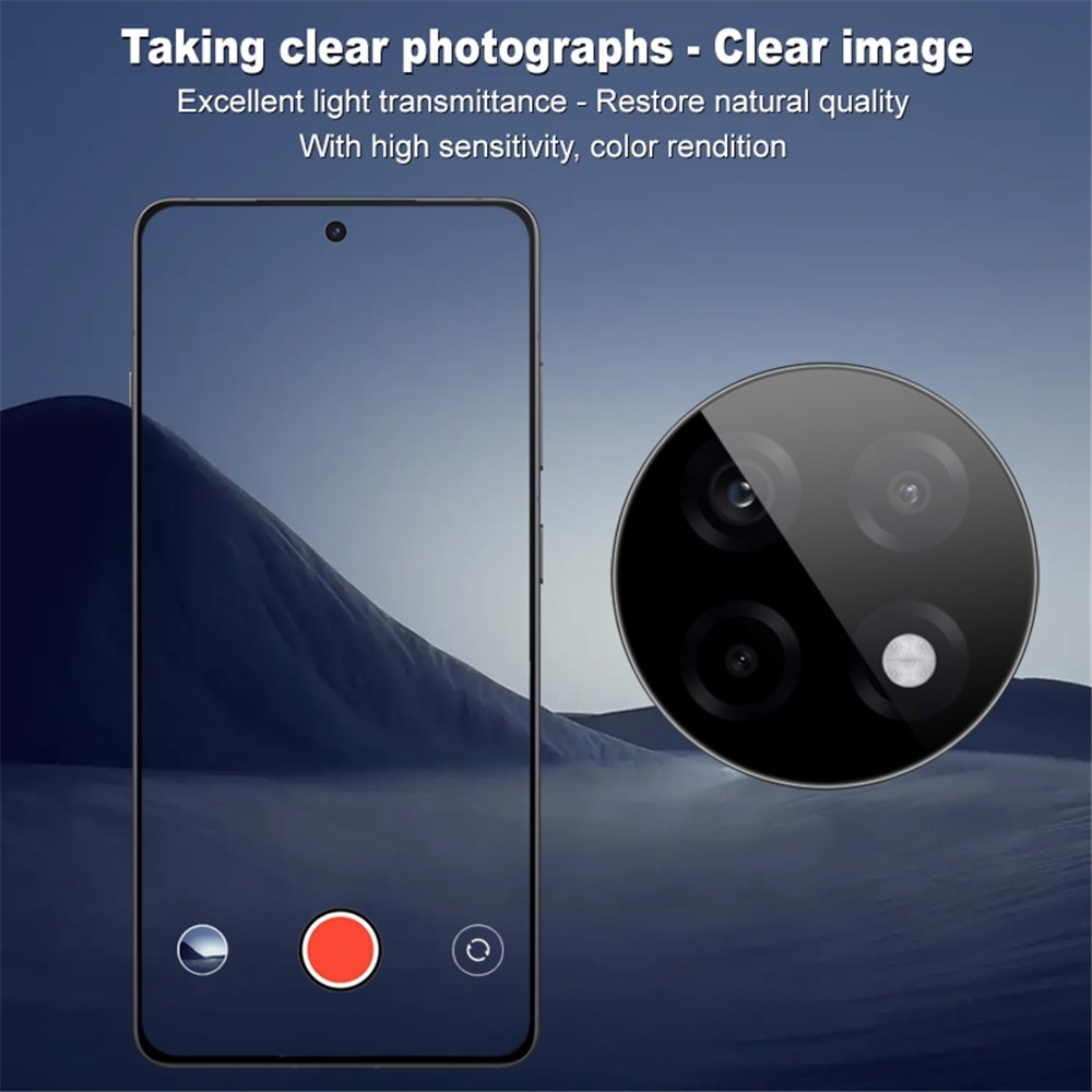 IMK sklo šošovky fotoaparátu na mobil OnePlus 13R 5G s aplikačným rámčekom - čierne