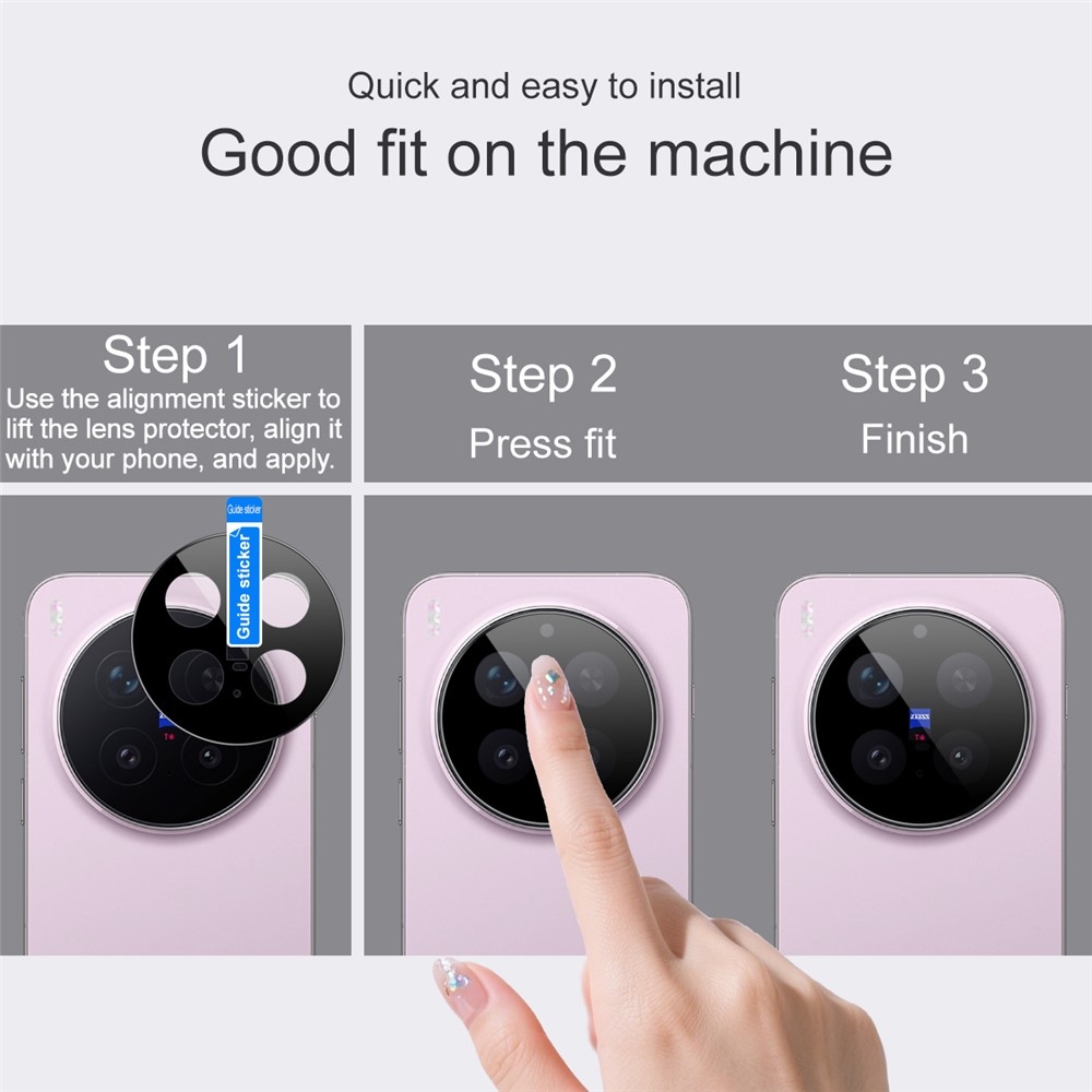 IMK sklo šošovky fotoaparátu na mobil Vivo X300 Pro 5G - čierne