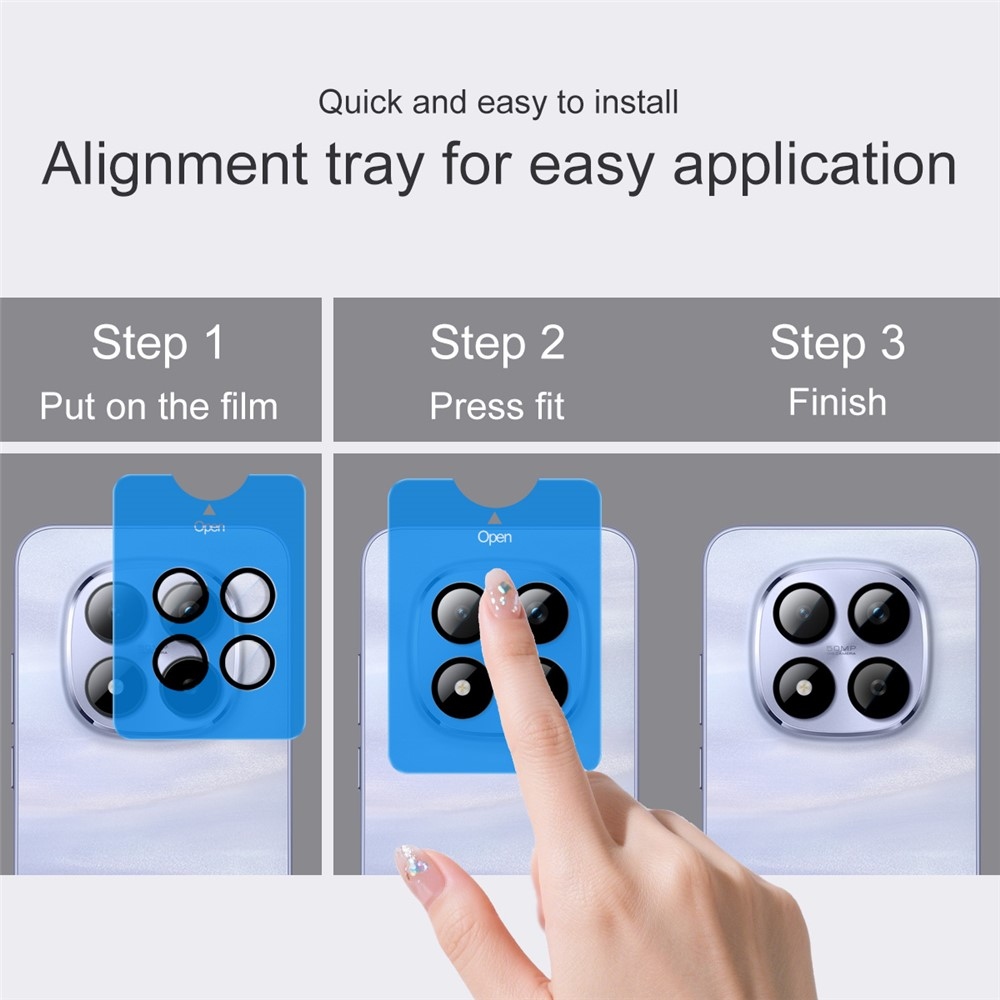 IMK sklo šošovky fotoaparátu na Xiaomi Redmi Note 15 Pro+ 5G/ Note 15 Pro 5G (samostatné sklá) s aplikačným rámčekom