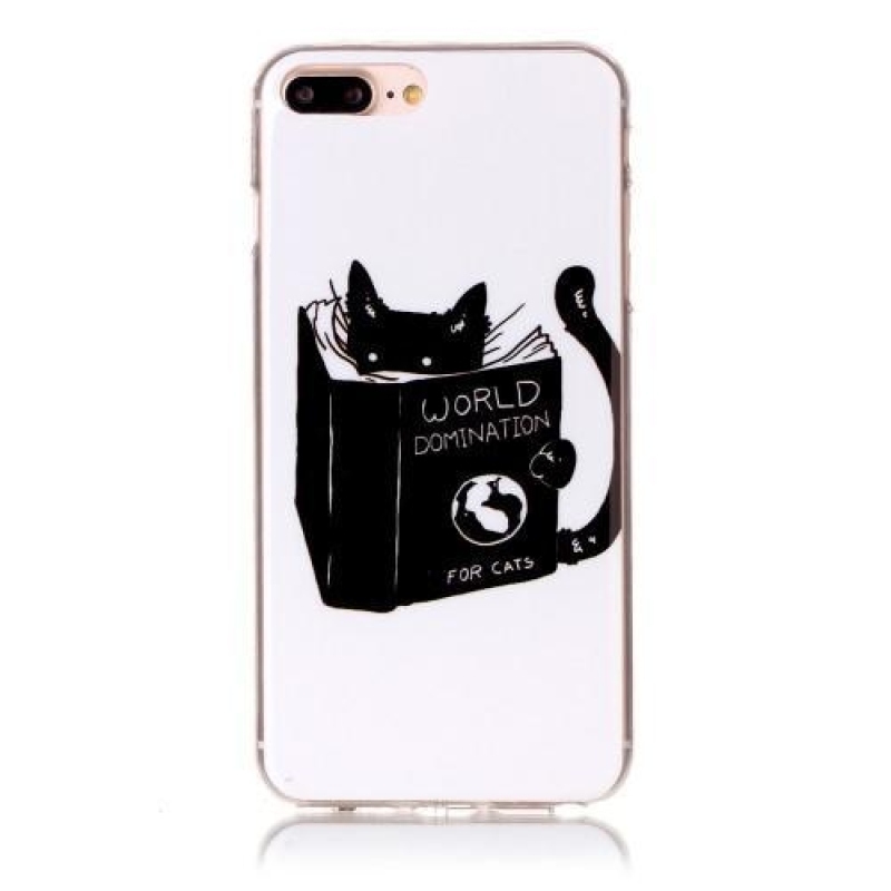 Imope gélový obal pre mobil iPhone 8 Plus a iPhone 7 Plus - mačička čte