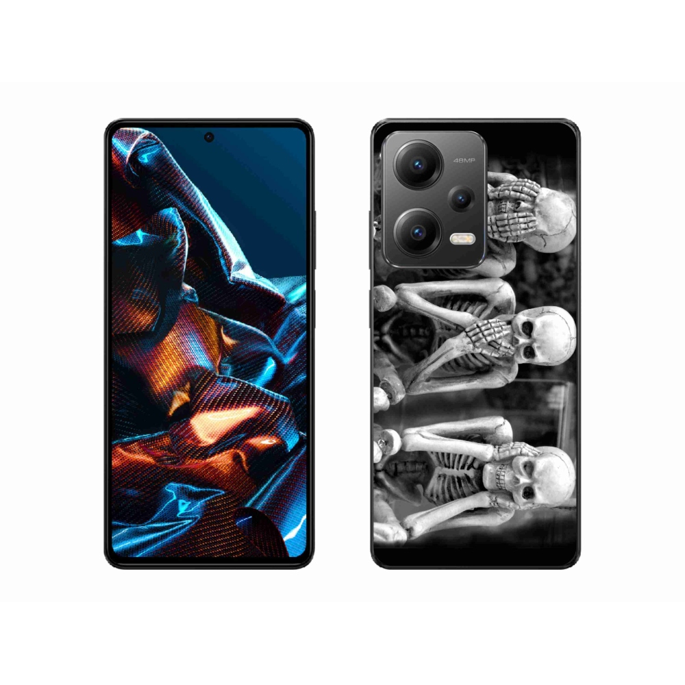 Gélový kryt mmCase na mobil Xiaomi Redmi Note 12 Pro 5G - kostlivci