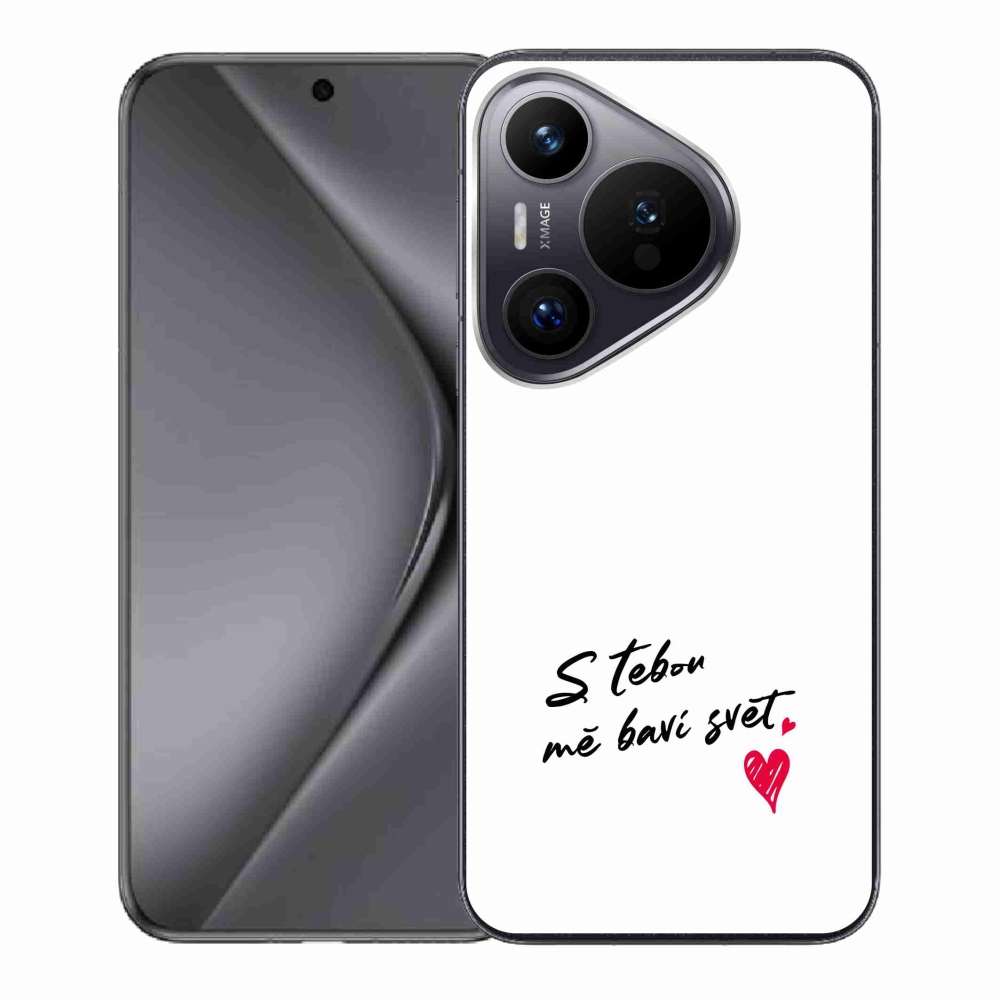 Gélový kryt mmCase na Huawei Pura 70 - zamilovaný text 1 biele pozadie