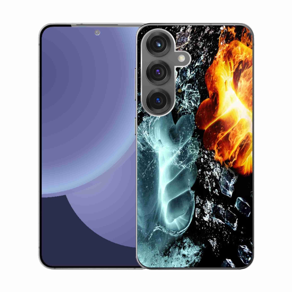 Gélový kryt mmCase na Samsung Galaxy S25 - voda a oheň
