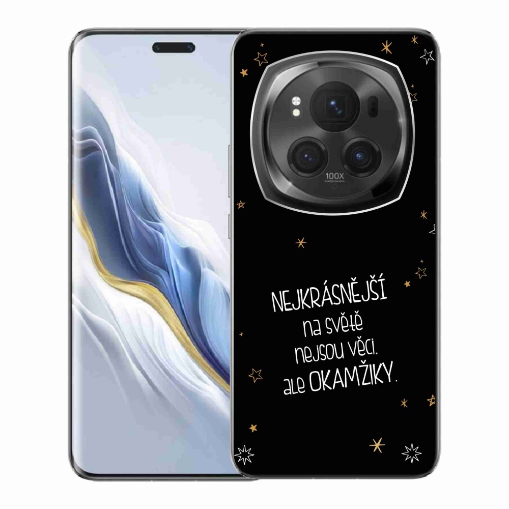 Gélový kryt mmCase na Honor Magic 6 Pro 5G - citát 4 čierne pozadie