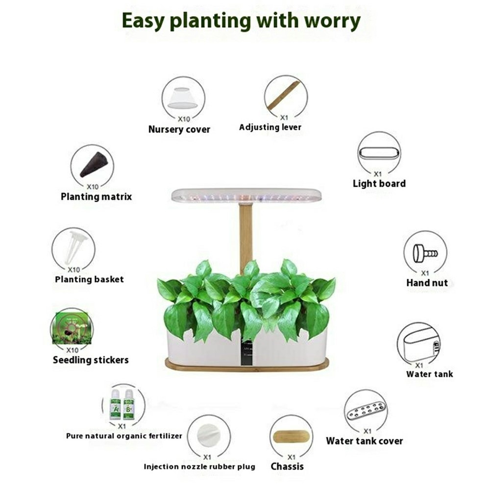 Inteligentný hydroponický kvetináč s LED svetlom pre domáce pestovanie byliniek