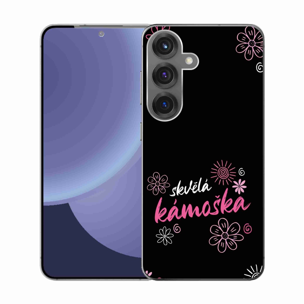 Gélový kryt mmCase na Samsung Galaxy S25 - skvelá kamoška čierne pozadie