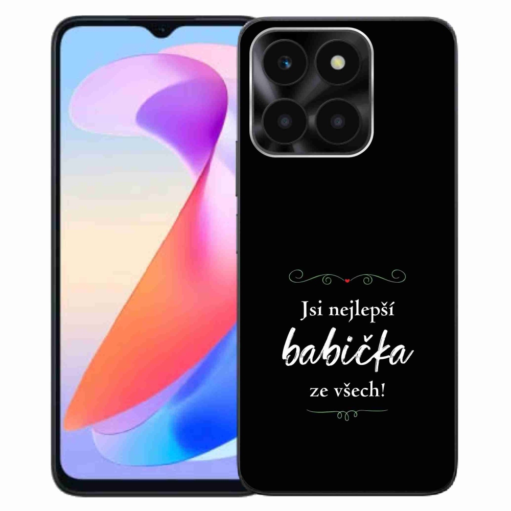 Gélový kryt mmCase na Honor X6a - najlepšia babička 2 čierne pozadie