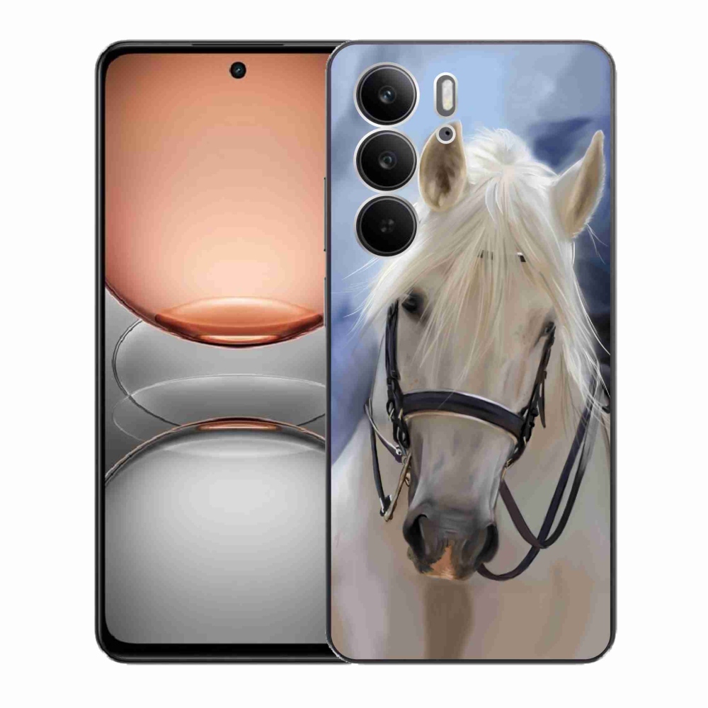 Gélový kryt mmCase na Realme C75 - biely kôň