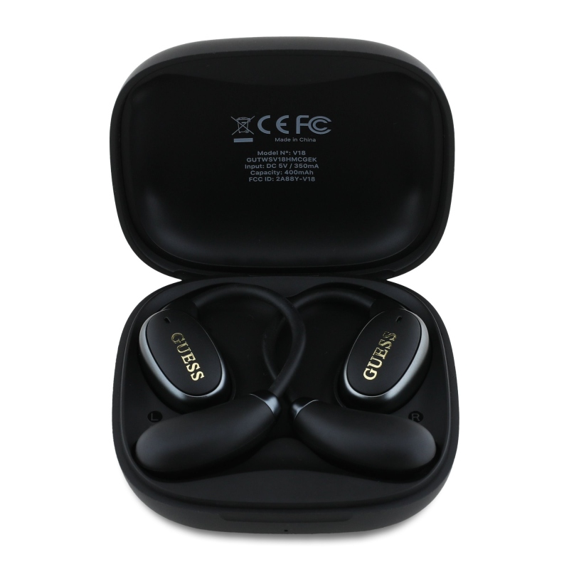 Guess Satin Classic Logo OWS Bezdrôtové Slúchadlá Black