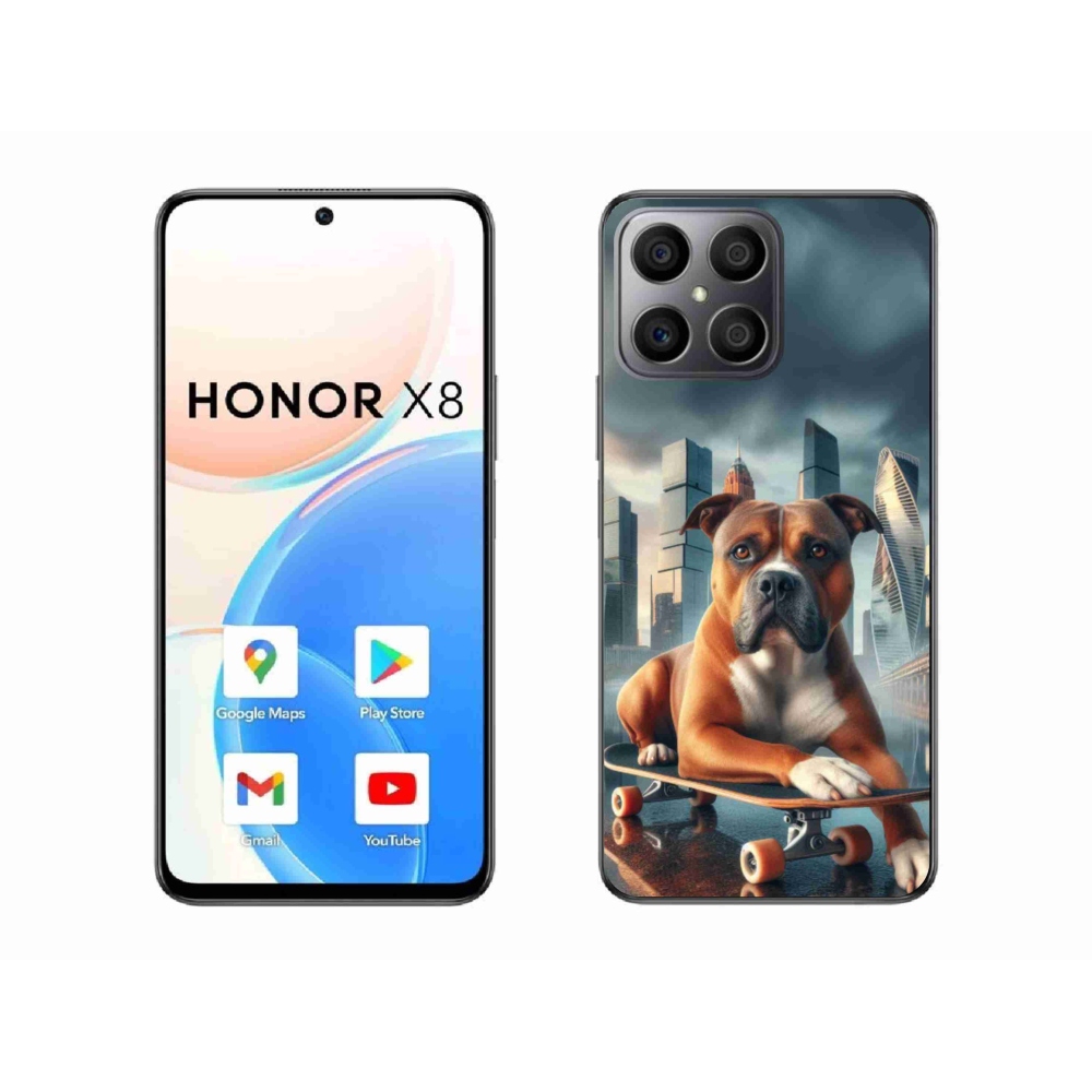 Gélový kryt mmCase na Honor X8 4G - pes na skateboarde