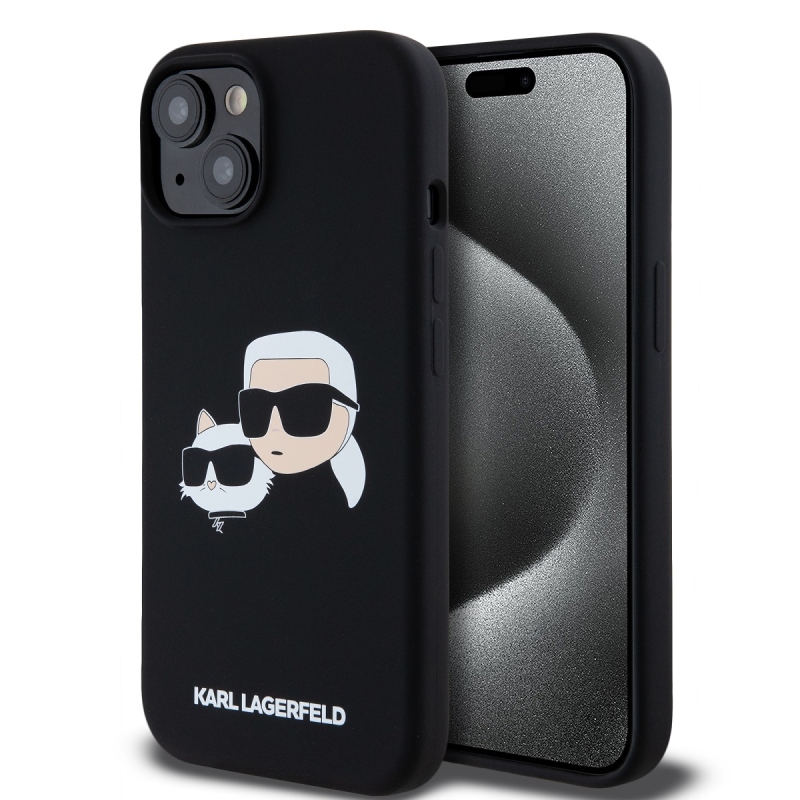 Karl Lagerfeld Liquid Silicone Double Heads Magsafe Zadný Kryt pre iPhone 15 Pro Max Black