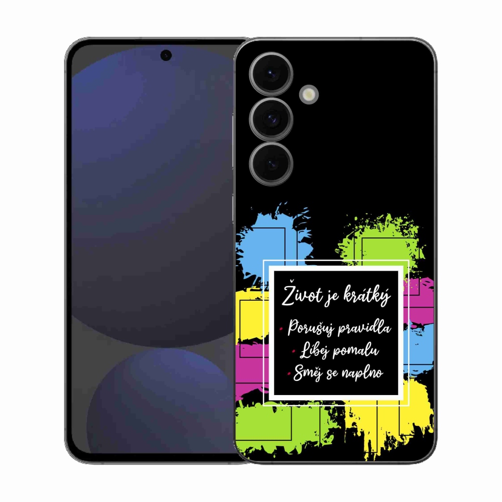 Gélový kryt mmCase na Samsung Galaxy S25 FE - citát 5 čierne pozadie