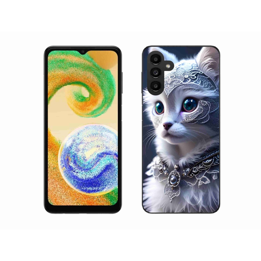 Gélový kryt mmCase na Samsung Galaxy A04s (164.7x76.7x9.1mm) - biela mačka