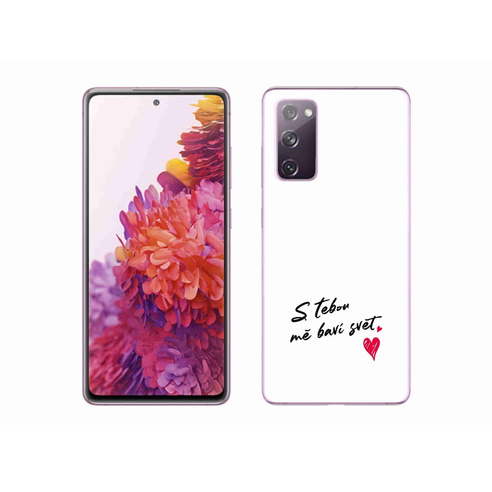 Gélový kryt mmCase na Samsung Galaxy S20 FE - zamilovaný text 1 biele pozadie