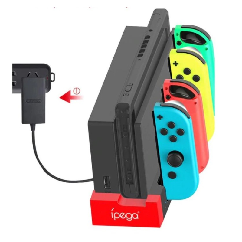 iPega 9186 Charger Dock pre N-Switch a Joy-con Black/Red