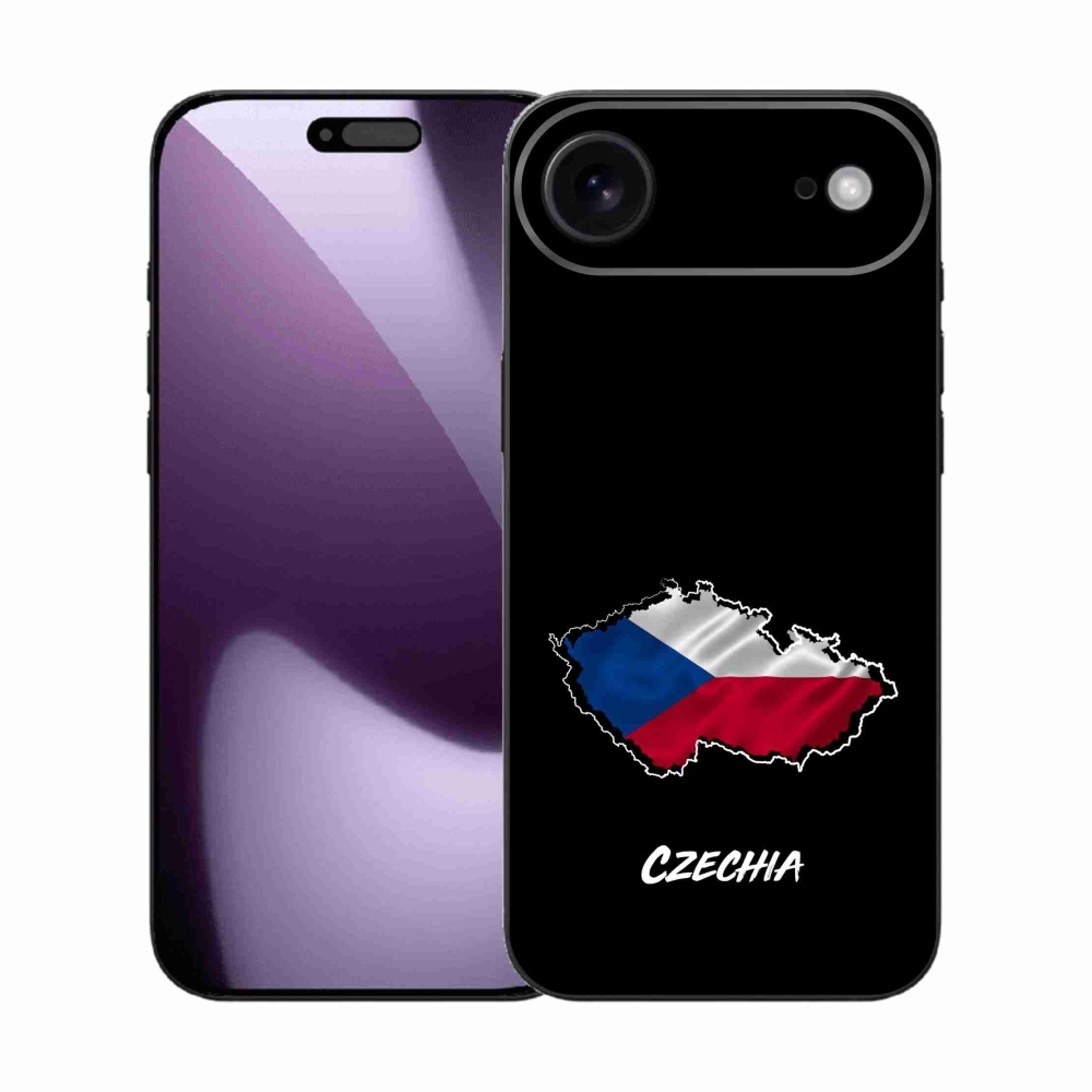 Gélový kryt mmCase na iPhone 17 Air - Czechia čierne pozadie